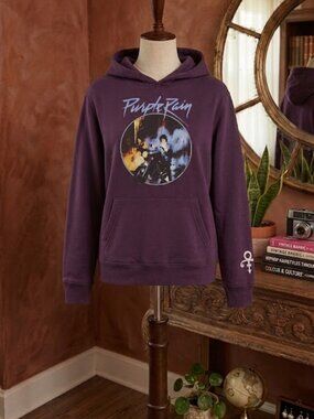 Purple Rain Graphic Crewneck Hoodie - Purple